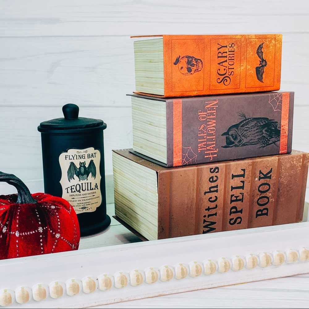 Halloween books potion tray decor bundle